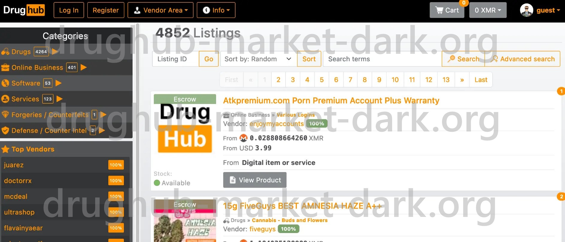 DrugHub darknet market